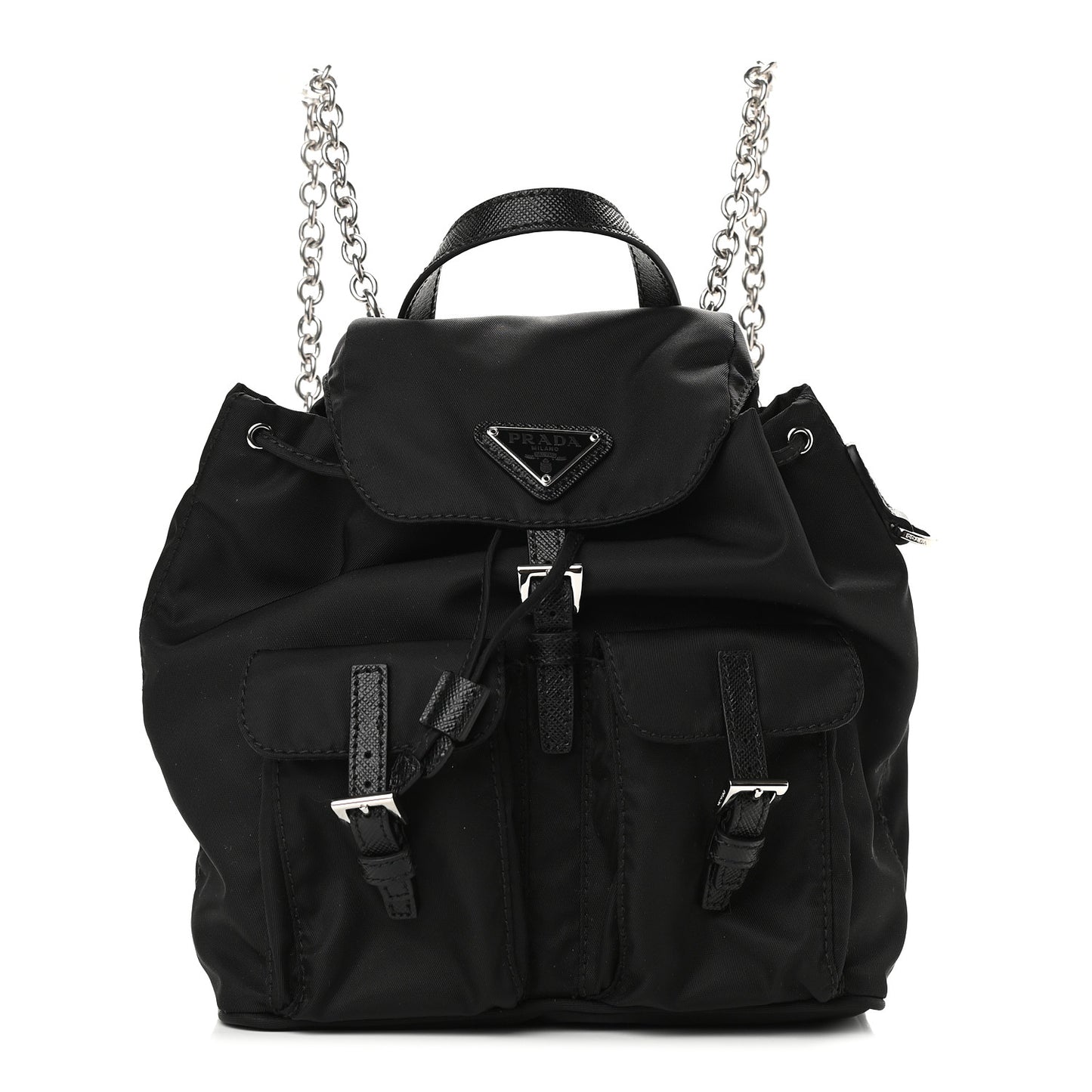 Nylon Vela Mini Crossbody Backpack Black