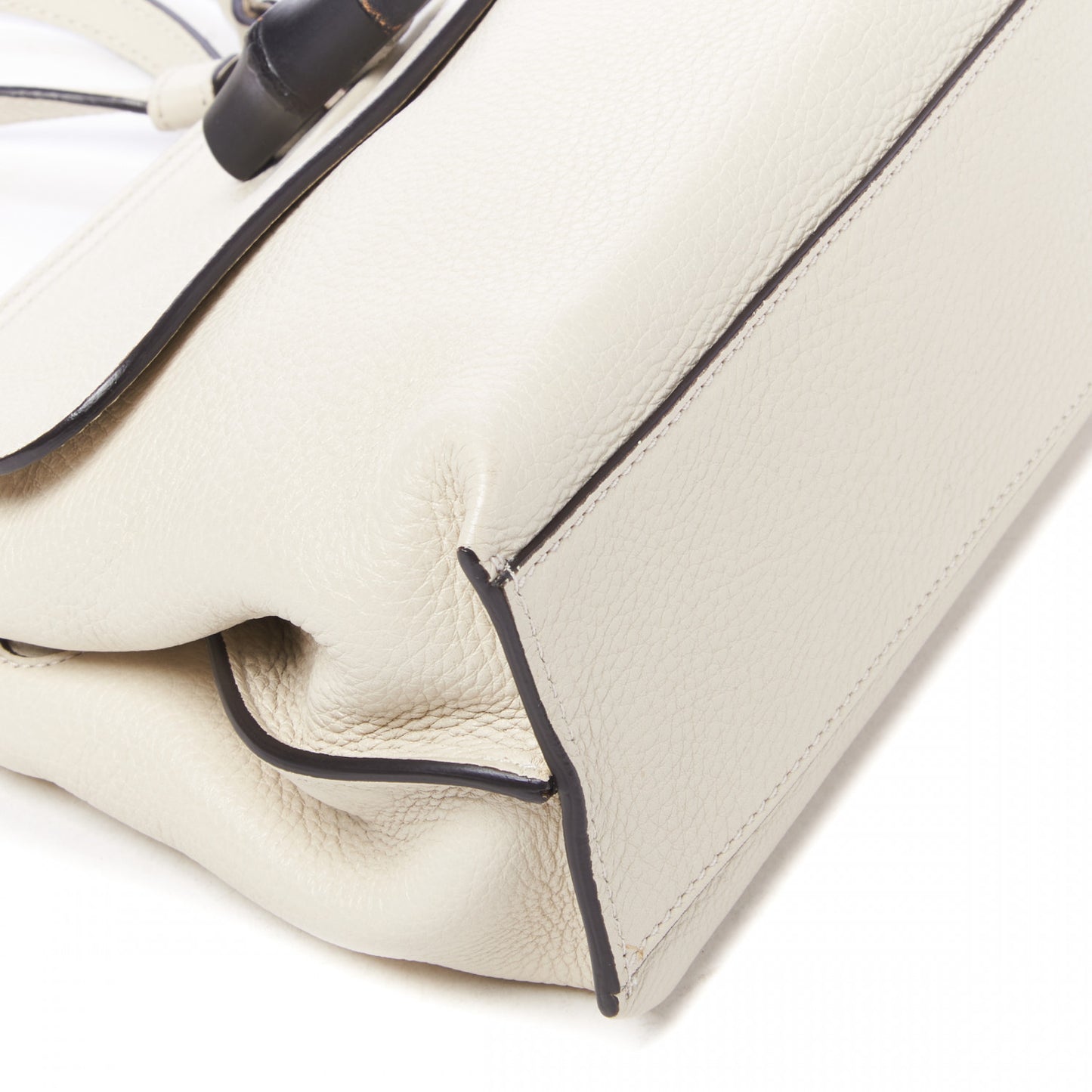 Cellarius Calfskin Small Bamboo Daily Top Handle Bag Mystic White