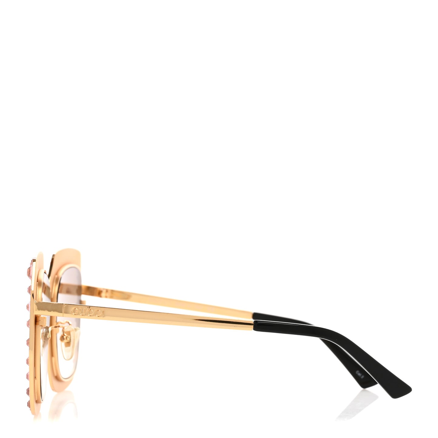 Metal Acetate Crystal Oversize GG0115S Sunglasses Rose Gold