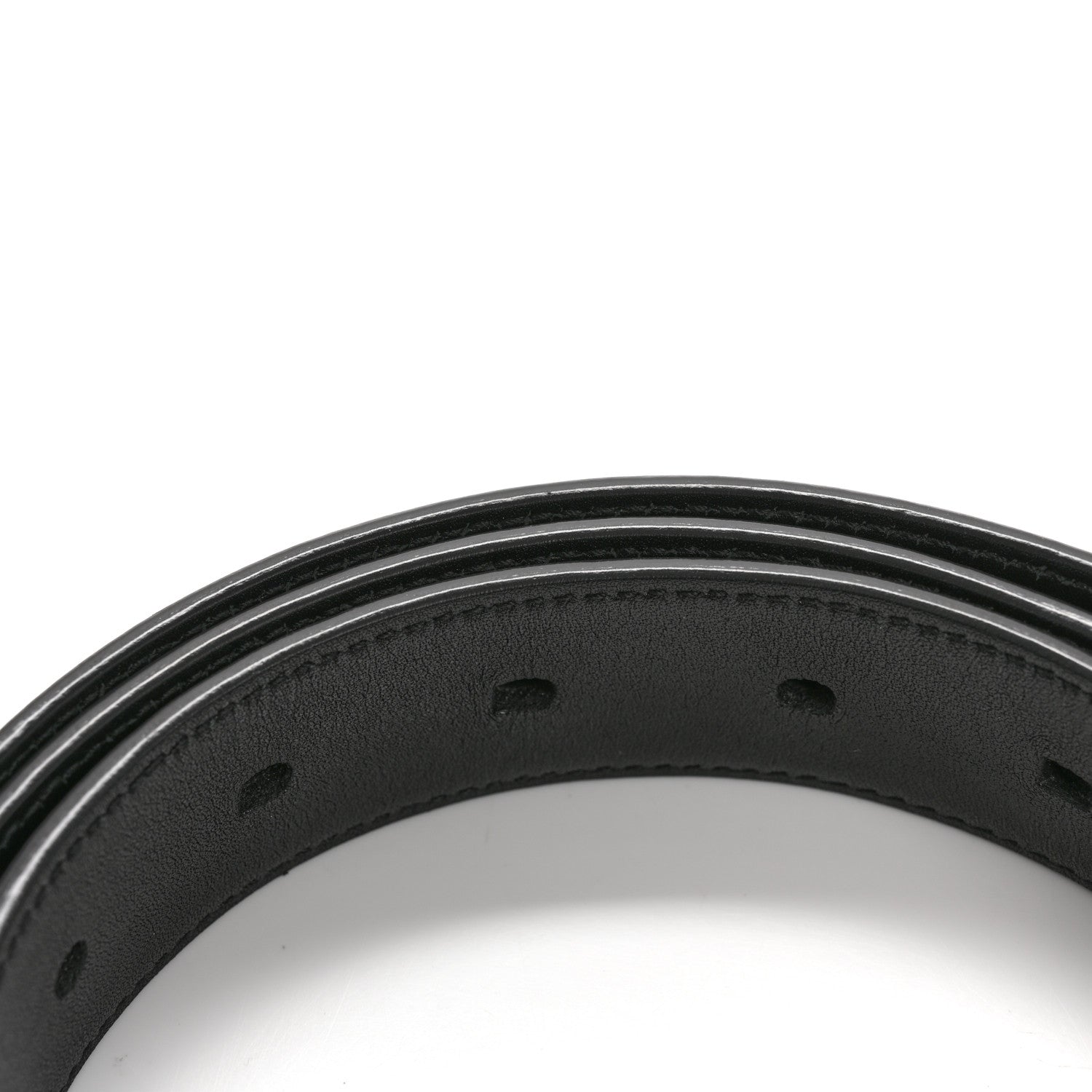 Saint Laurent Lambskin Monogram Cassandre Square Buckle Belt 100 40 Black 16 of 16
