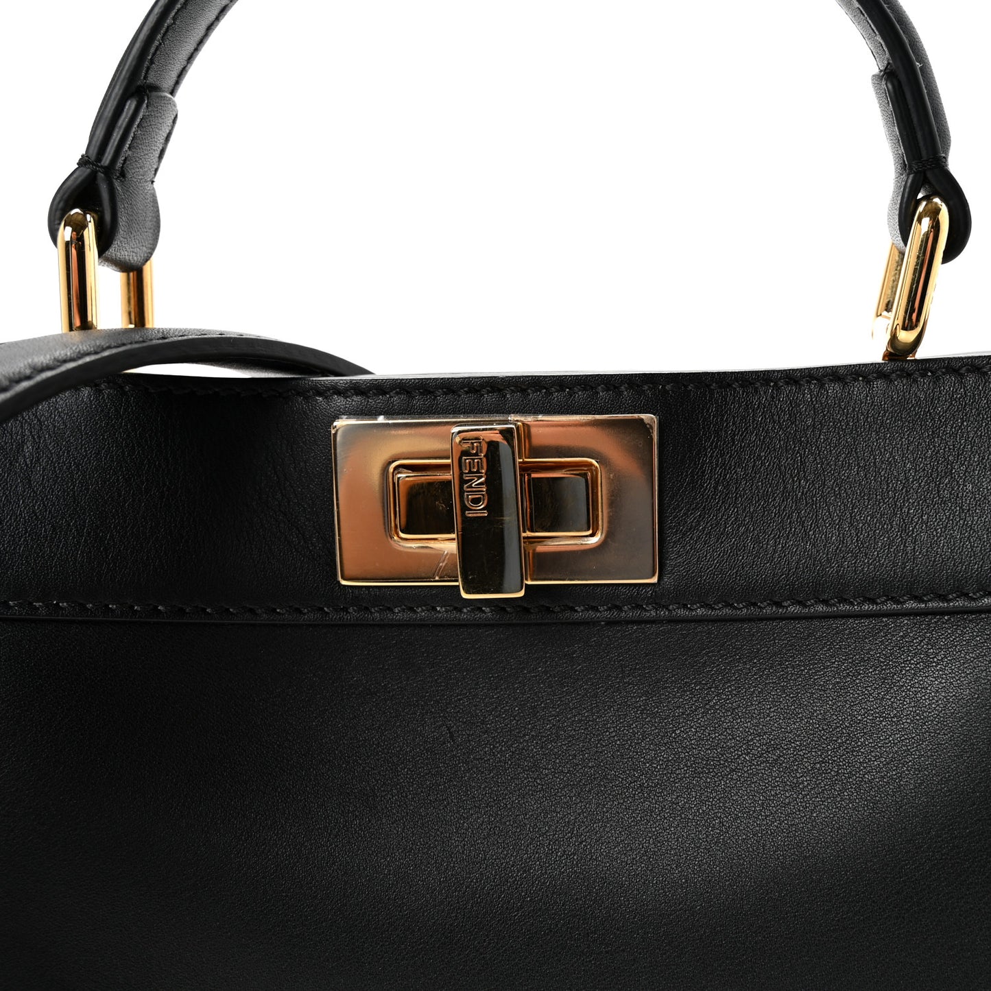 Vitello Seta Nappa Bi-Color Small Peekaboo I SEE U Satchel Black Light Rose Tortora