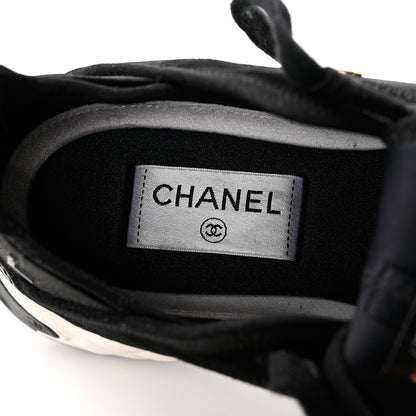 Chanel Velvet Calfskin Mixed Fibers CC Sneakers 39.5 Black 7 of 9