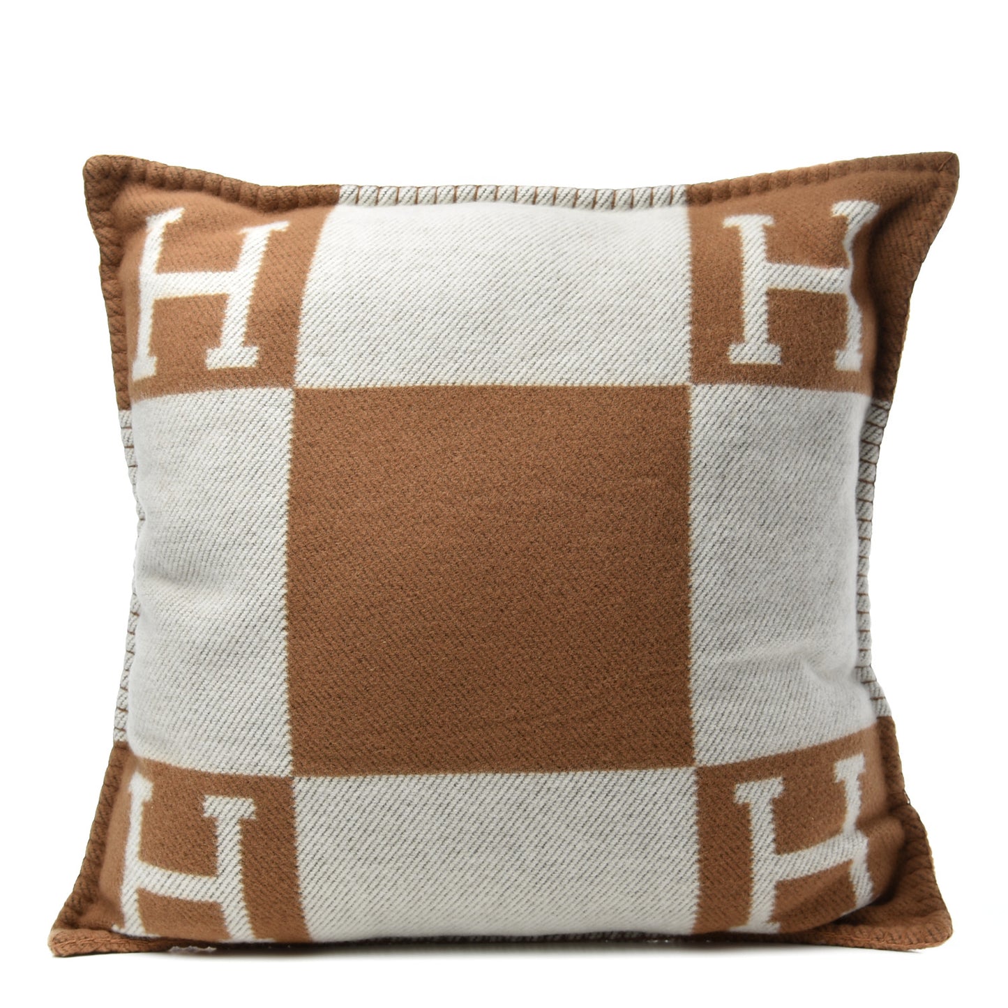 Wool Cashmere Avalon Pillow PM Ecru Camel