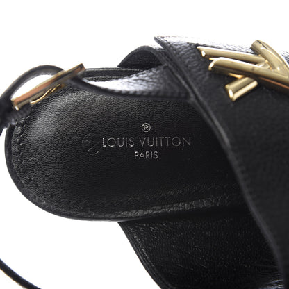 Louis Vuitton Grained Calfskin Horizon Platform Sandals 41 Black 7 of 8
