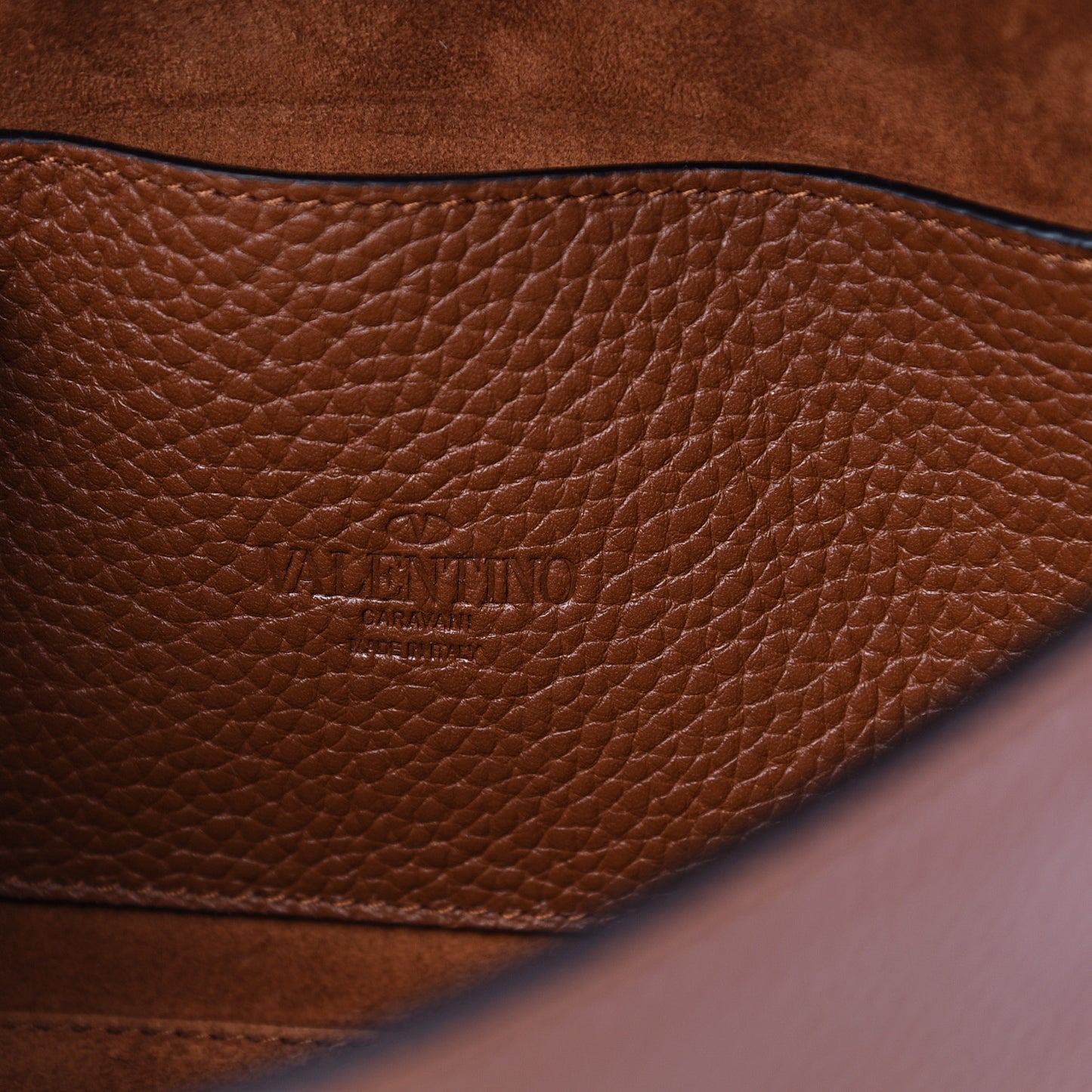 Pebbled Calfskin Medium Rockstud Flip Lock Crossbody Bag Saddle Brown
