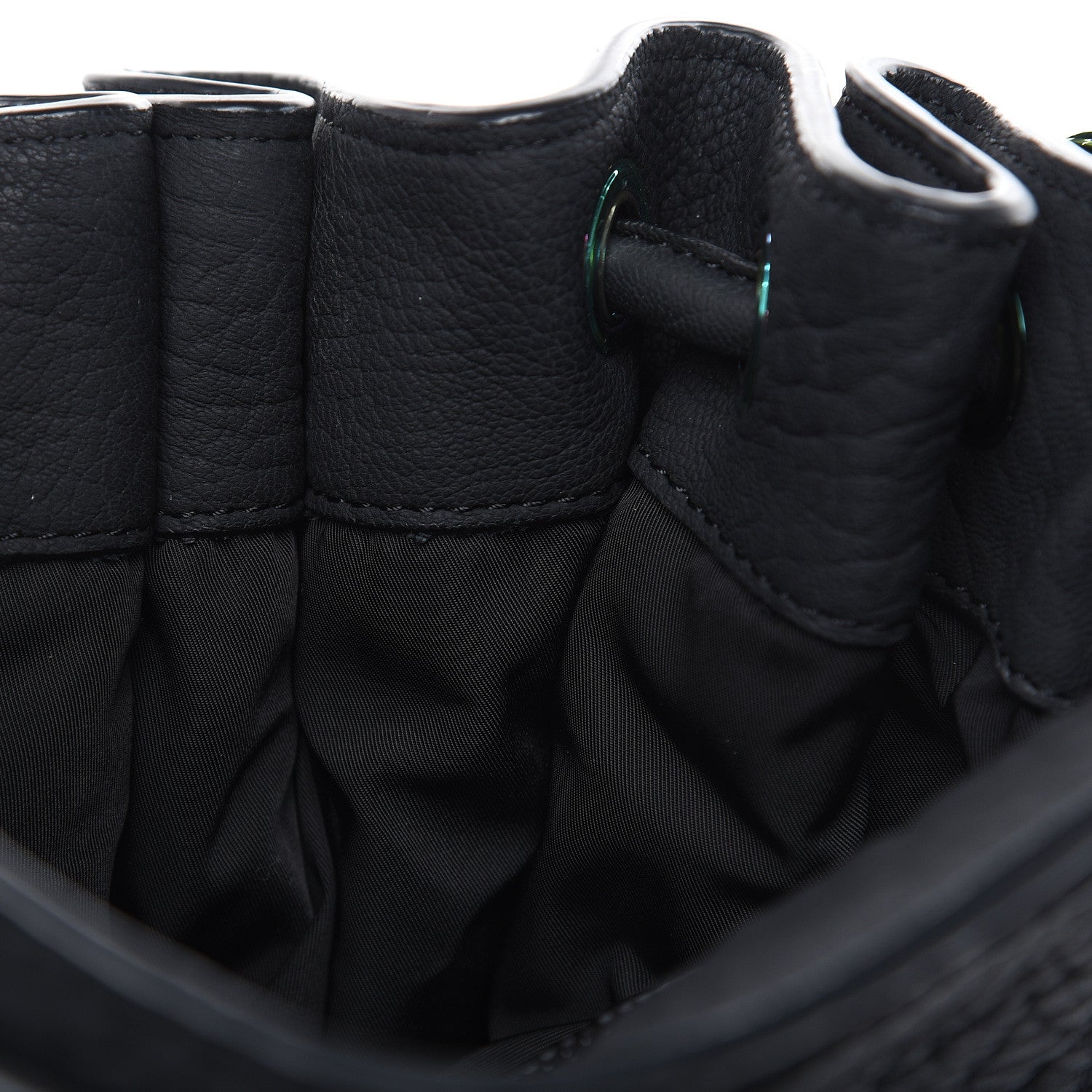 Alexander Wang Pebbled Lambskin Diego Bucket Black Iridescent Hardware 9 of 10