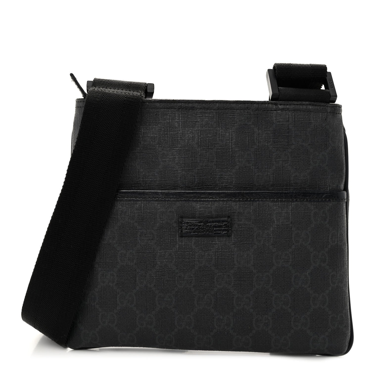 Gucci GG Plus Flat Messenger Bag Black Grey 1 of 9