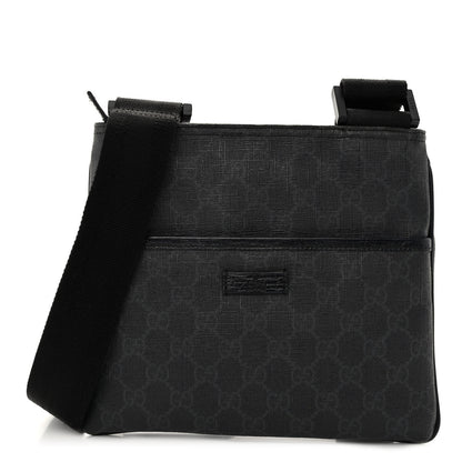 Gucci GG Plus Flat Messenger Bag Black Grey 1 of 9