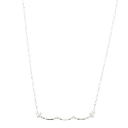 Tiffany Sterling Silver Small T Wave Pendant Necklace 1 of 6