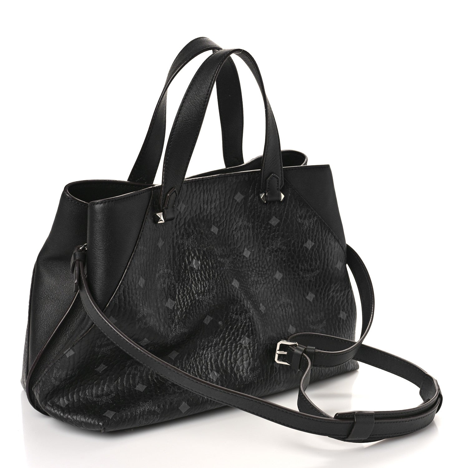 MCM Visetos Large Tote Black 3 of 10
