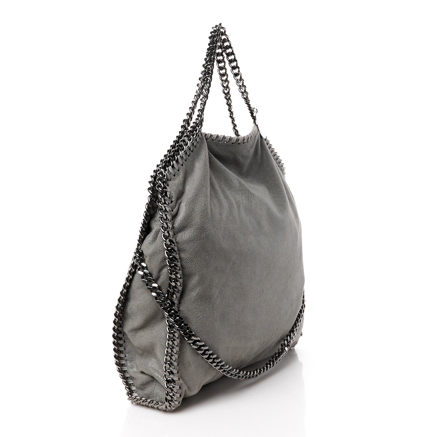 STELLA MCCARTNEY Shaggy Deer Falabella Fold Over Tote Grey