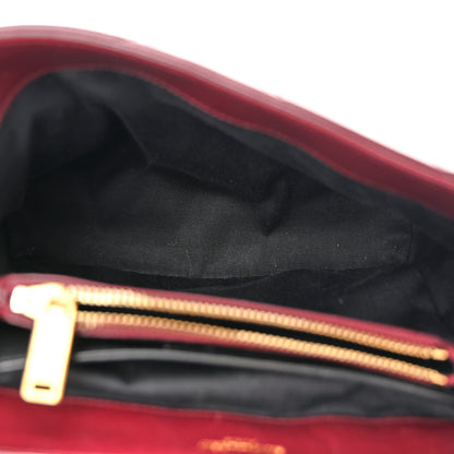 Saint Laurent Calfskin Y Quilted Monogram Small Loulou Chain Satchel Dark Legion Red 5 of 12