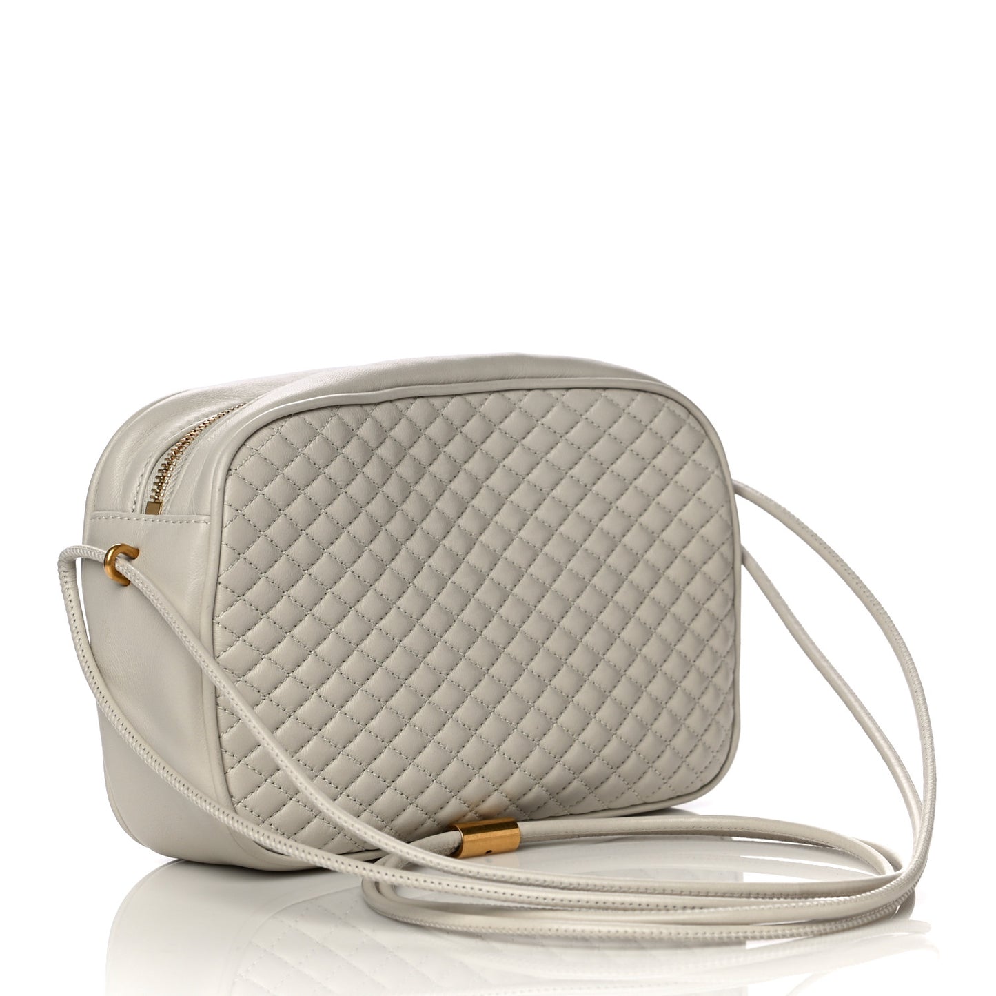 Lambskin Quilted Victoire Camera Bag Blanc Vintage