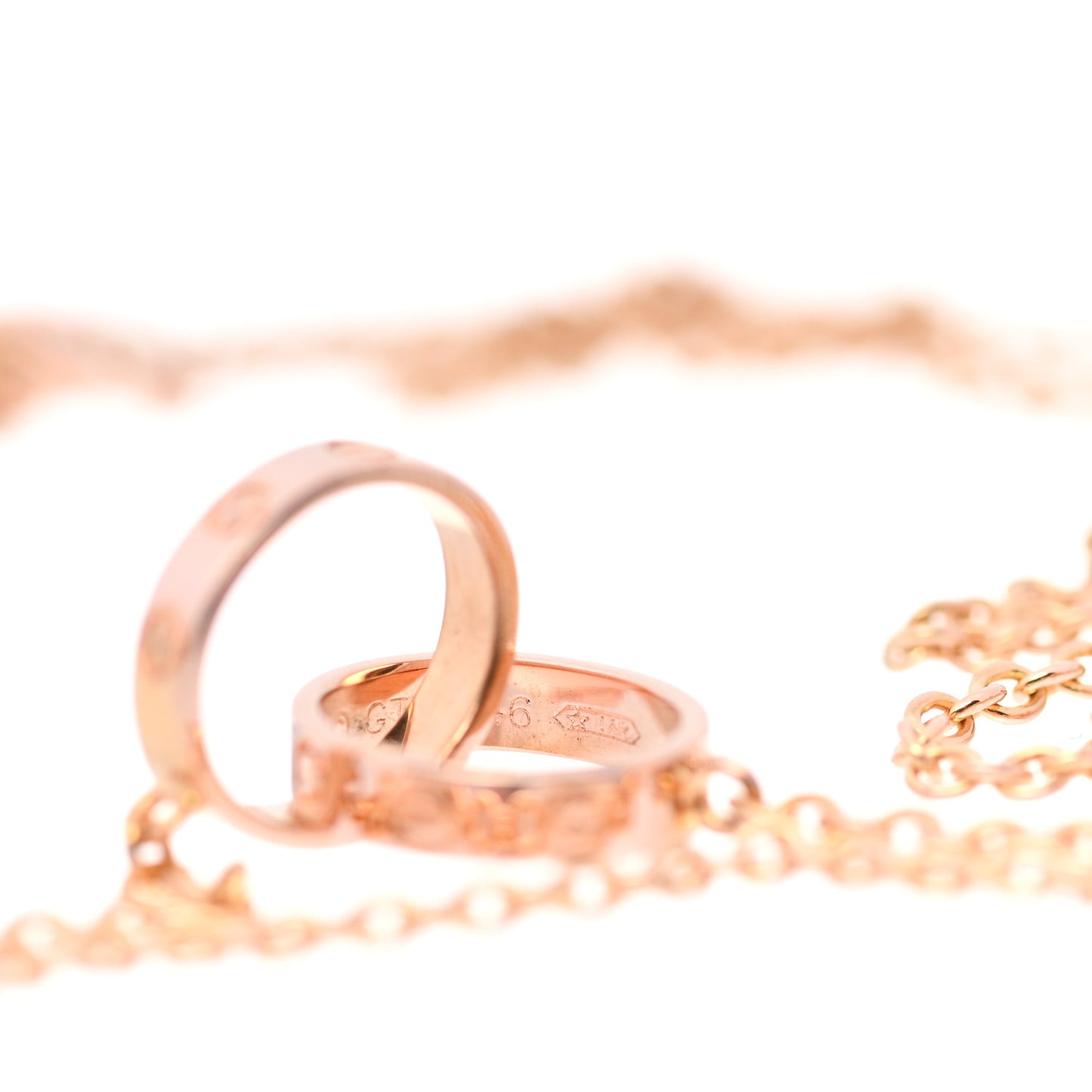 18K Pink Gold Interlocking LOVE Necklace