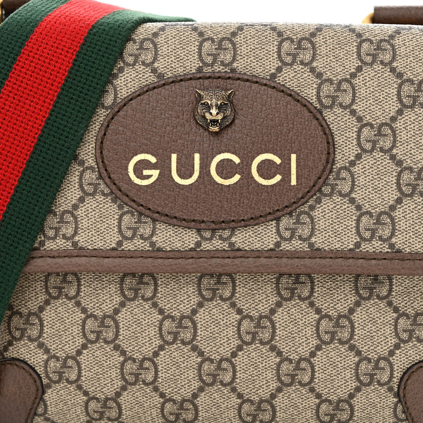 GG Supreme Monogram Web Small Neo Vintage Double Flap Messenger Bag Beige New Acero