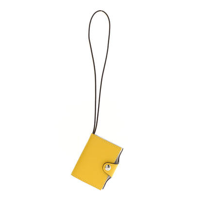 Hermes Evercolor Swift Verso Ulysse Nano Bag Charm Jaune de Naples Nata 1 of 6