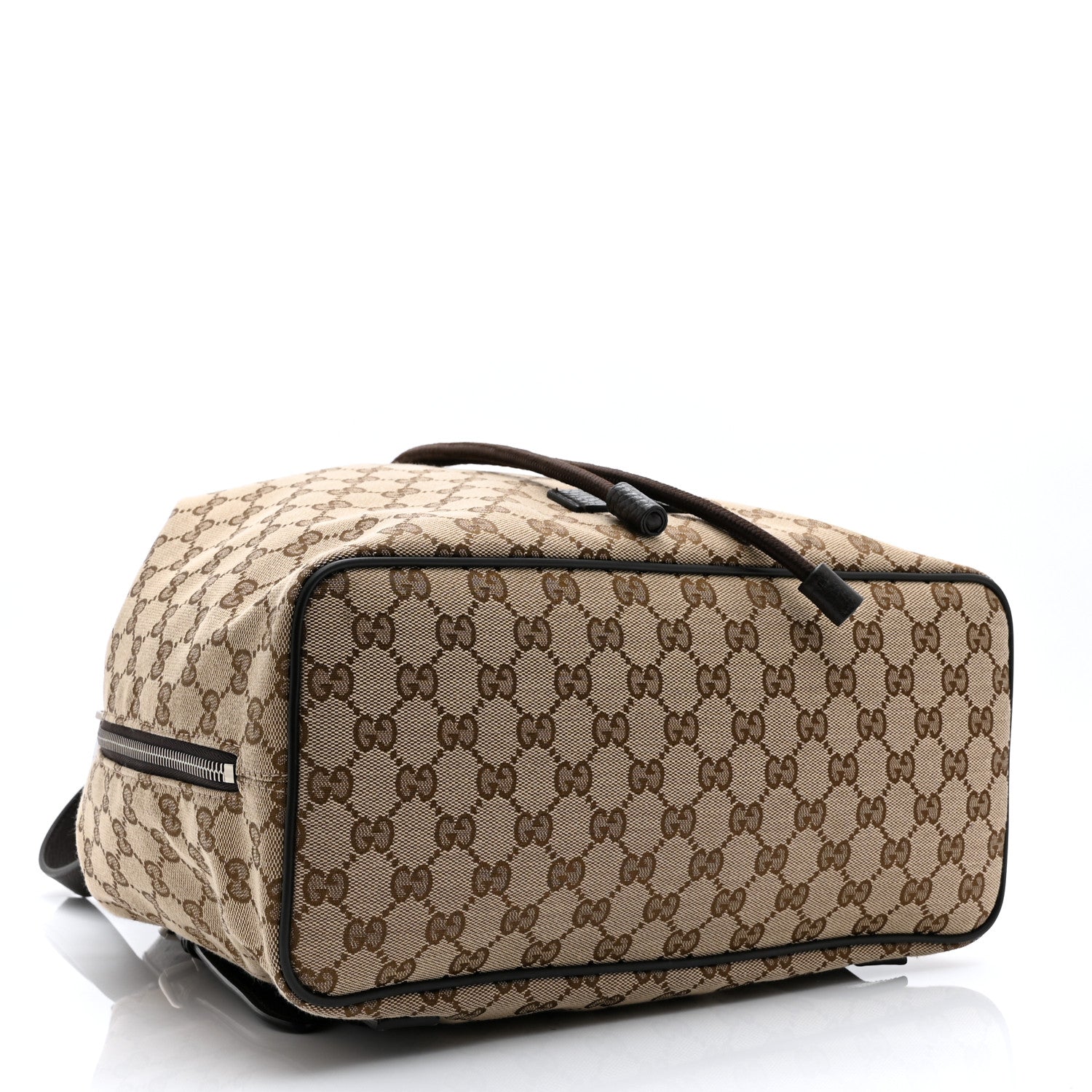 Gucci Monogram Dollar Calfskin O Drawstring Backpack Beige Ebony Testa di Moro Dark Chocolate 4 of 11