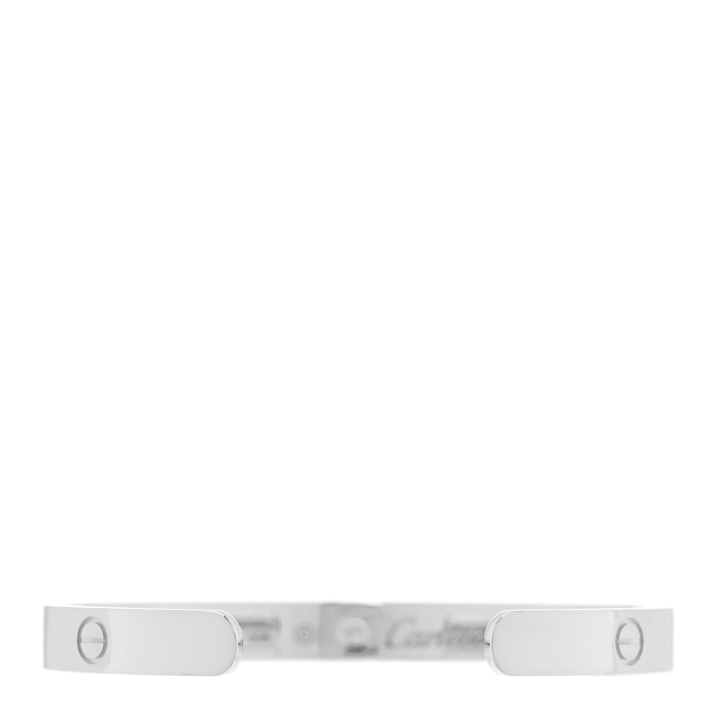 18K White Gold 1 Diamond LOVE Cuff Bracelet 17