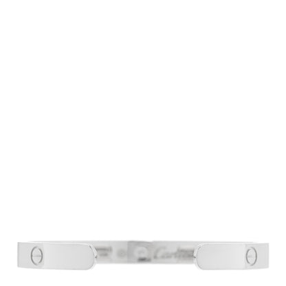 Cartier 18K White Gold 1 Diamond LOVE Cuff Bracelet 17 2 of 3