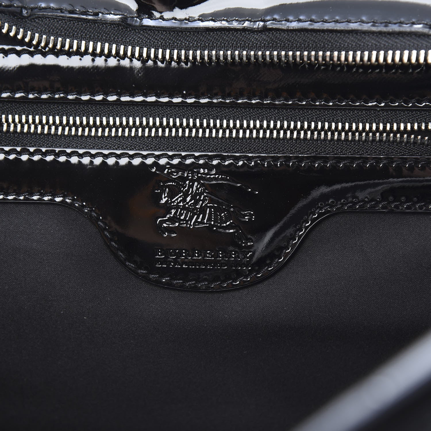 Burberry Patent Quilted Large Manor Tote Black 6 of 16