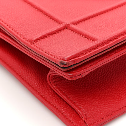 Christian Dior Grained Calfskin Medium Diorama Flap Bag Red 10 of 18
