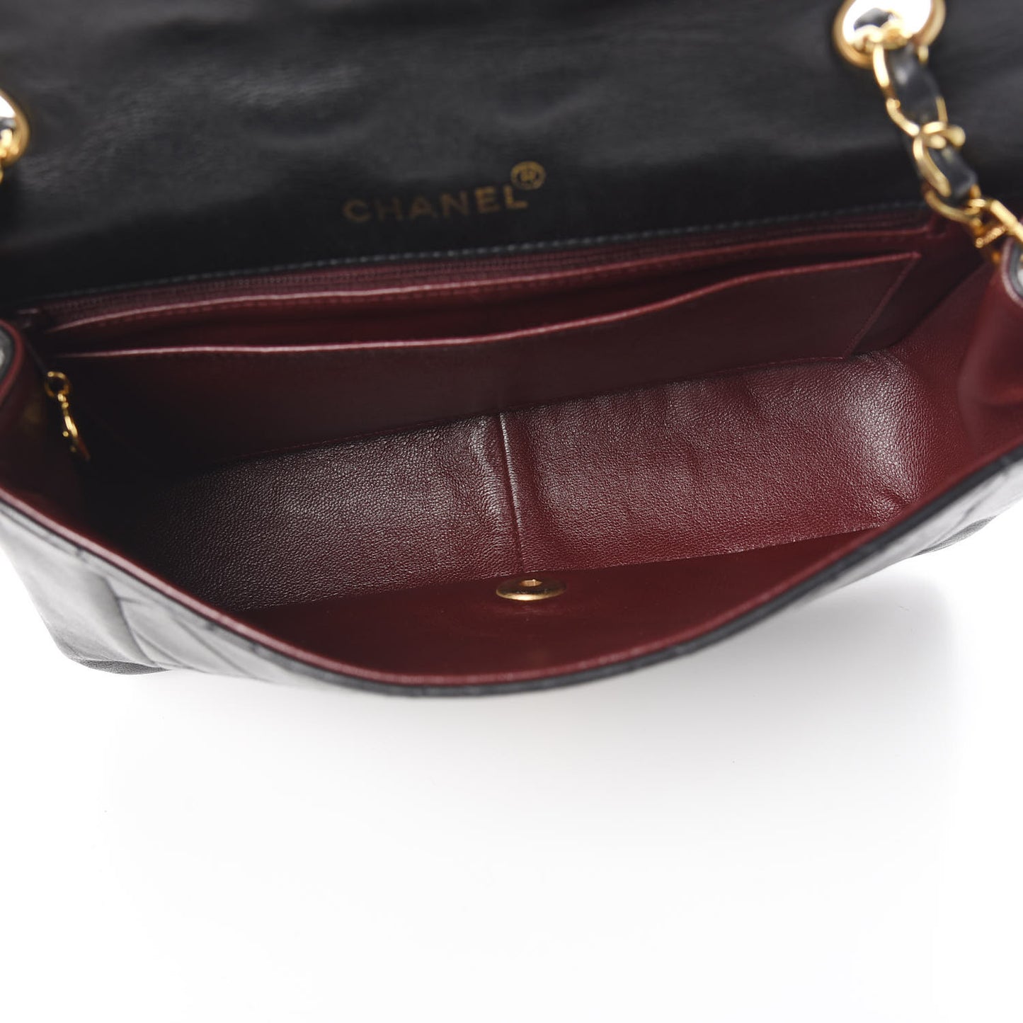 Lambskin Quilted Medium Single Flap Black