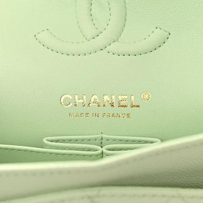 Chanel Caviar Quilted Small Double Flap Light Green 6 of 11