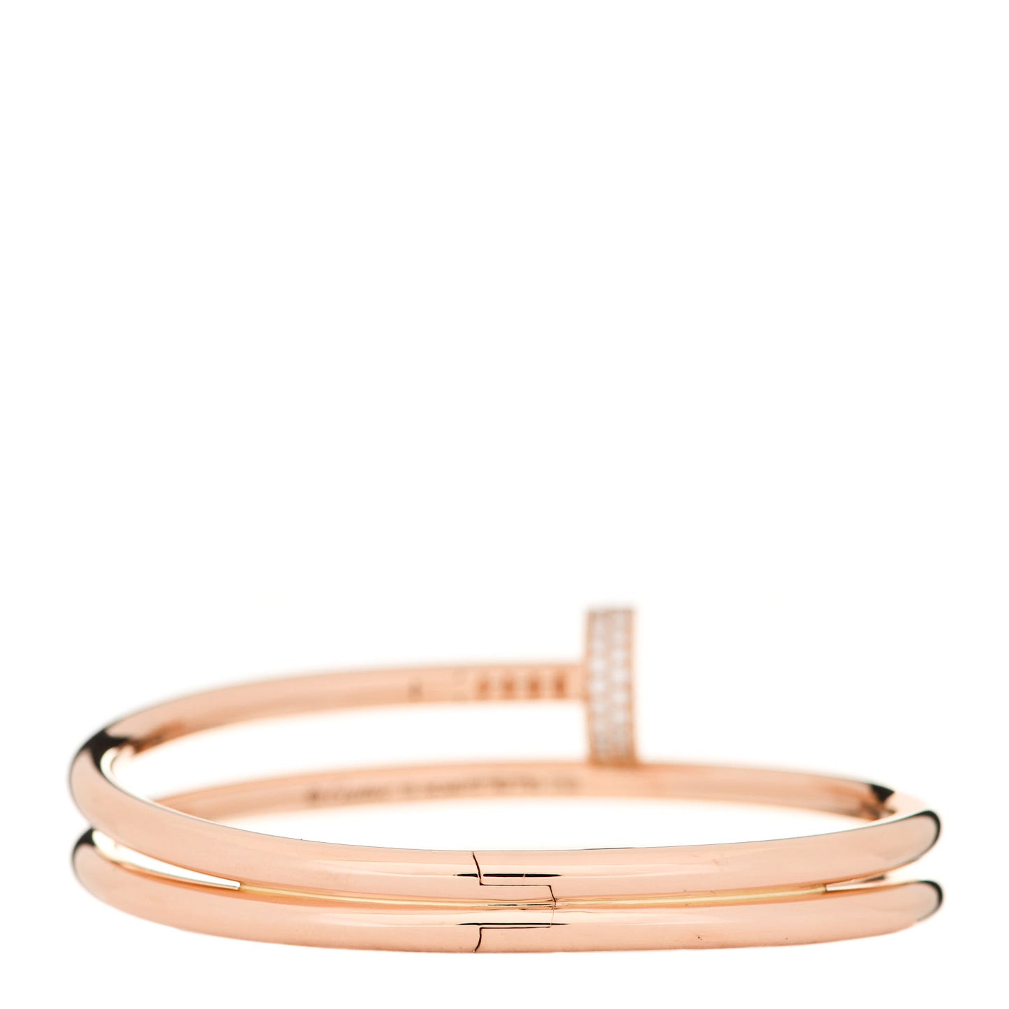 18K Pink Gold Diamond Double Wrap Juste Un Clou Bracelet 15