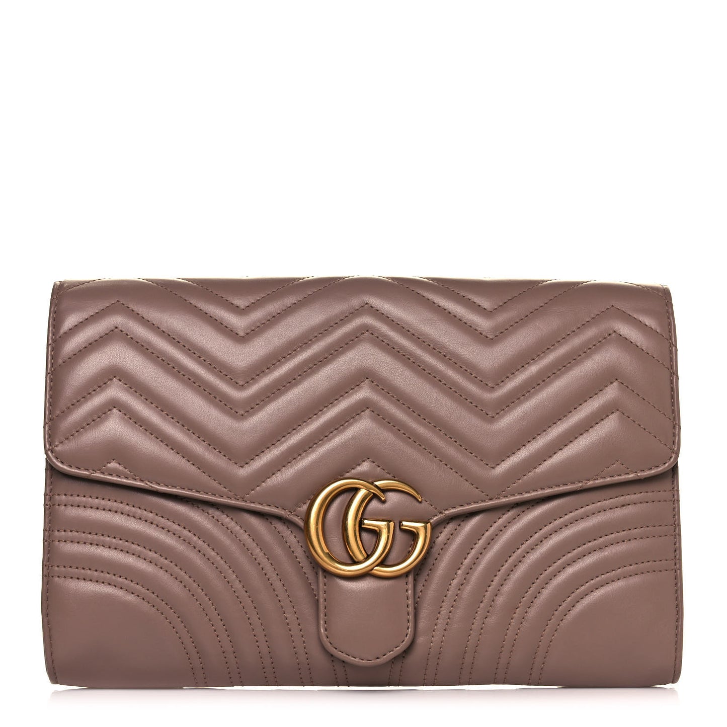 Calfskin Matelasse GG Marmont Clutch Porcelain Rose