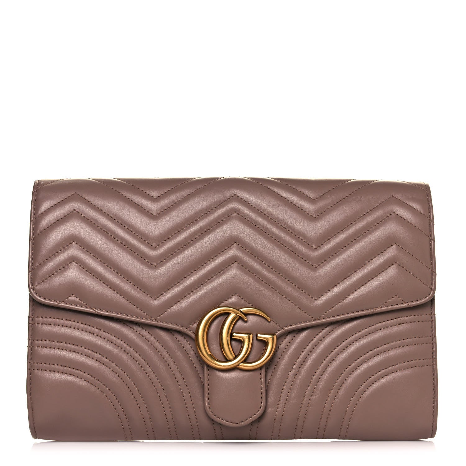 Gucci Calfskin Matelasse GG Marmont Clutch Porcelain Rose 1 of 10