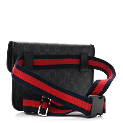 Gucci GG Supreme Monogram Web Slim Belt Bag Black Grey 3 of 9