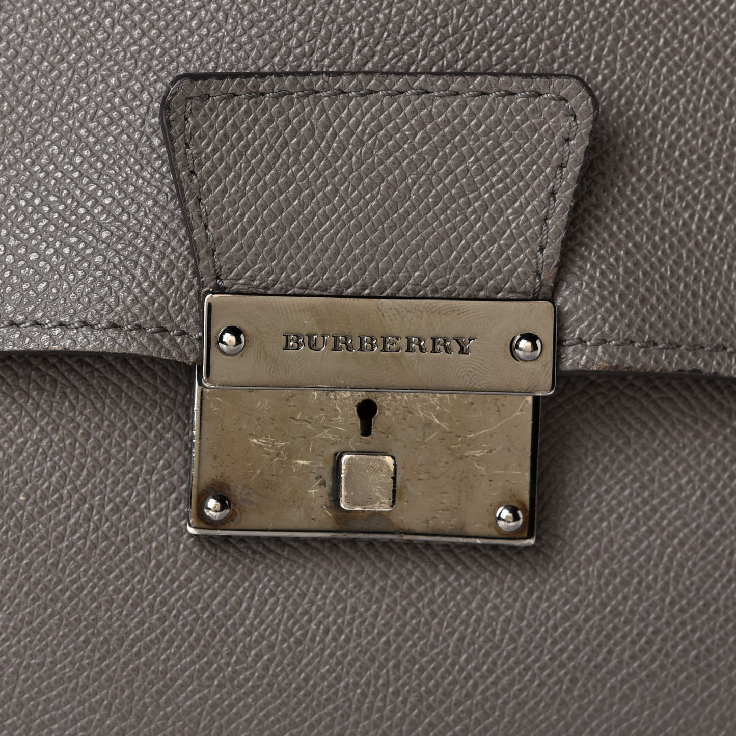 London Grainy Calfskin Rivendale Messenger Bag Grey