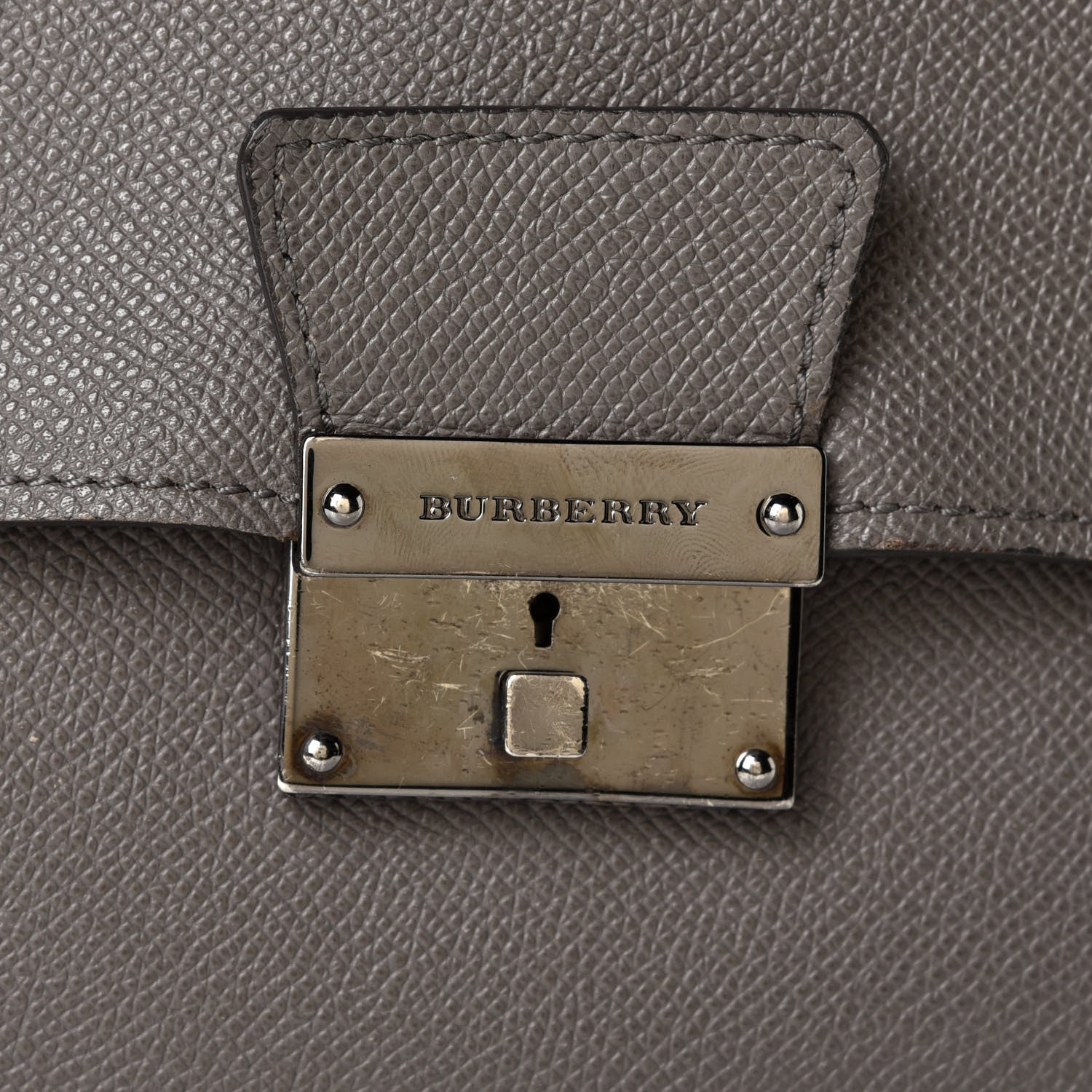 Burberry London Grainy Calfskin Rivendale Messenger Bag Grey 2 of 8