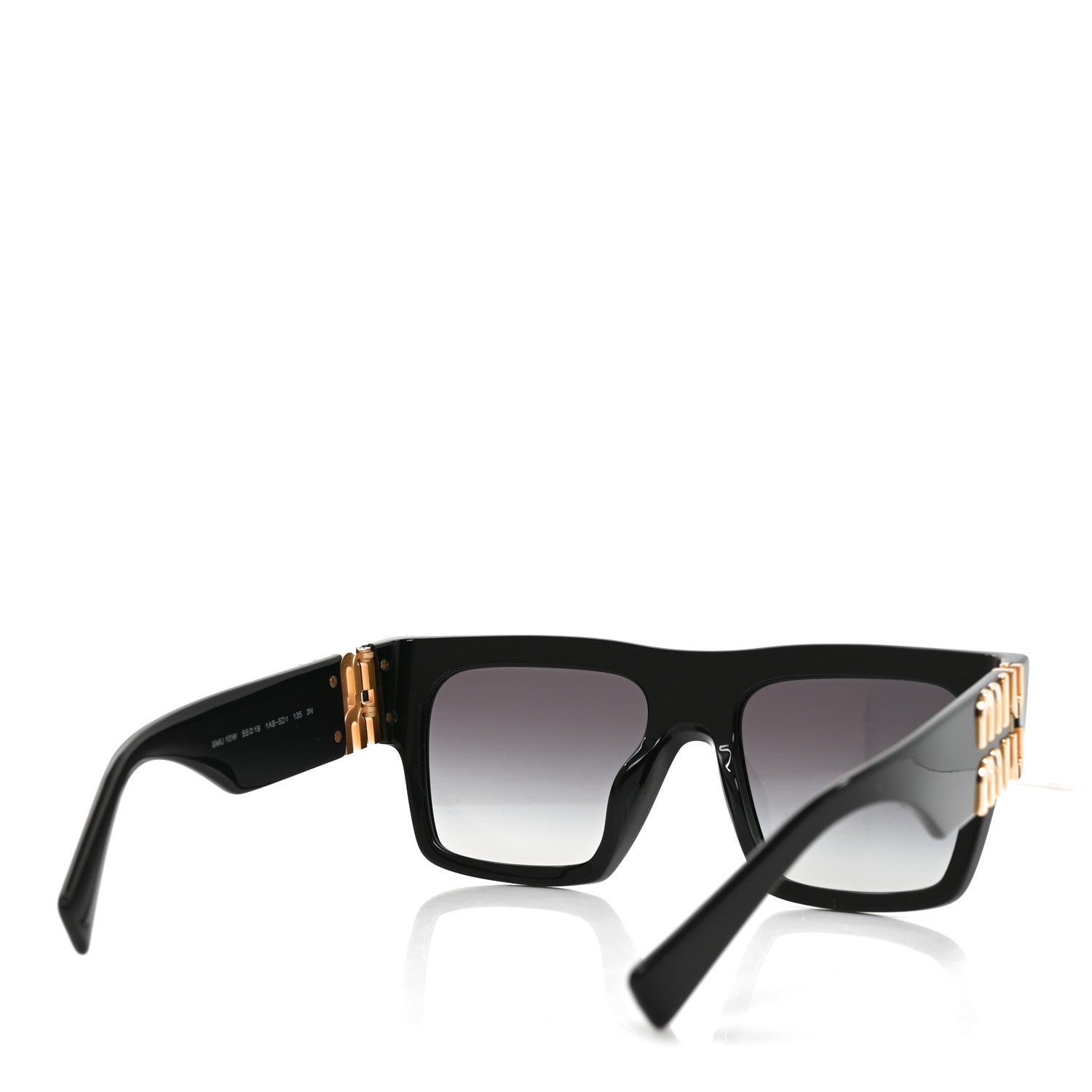 Miu Miu Acetate Rectangle Sunglasses SMU 10W Black 8 of 14