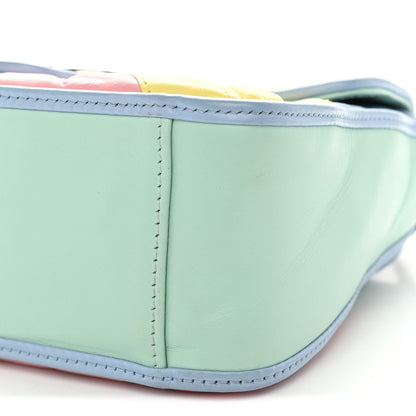 Gucci Calfskin Matelasse Diagonal Mini GG Marmont Top Handle Shoulder Bag Multicolor Pastel 10 of 10