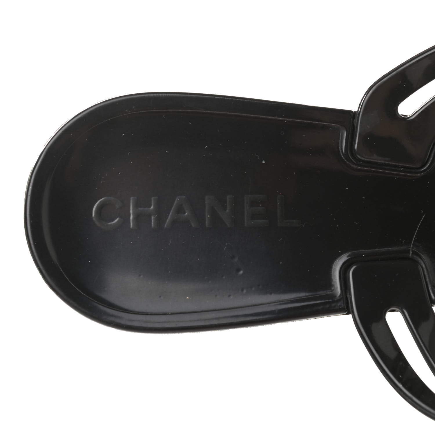 Chanel Jelly Camellia Thong Sandals 39 Black Ivory 6 of 10