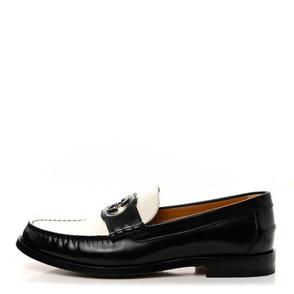 Gucci Calfskin Mens Interlocking G Millennial Ribot Loafers 11 Black Off White 1 of 10