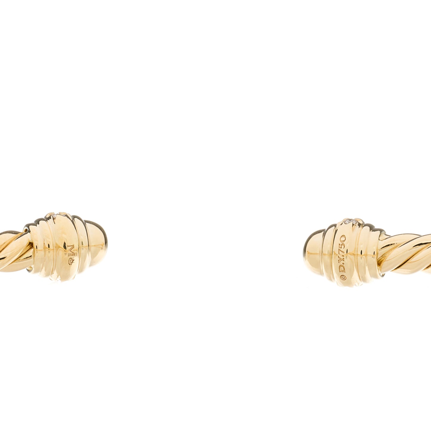 18K Yellow Gold Diamond 3mm Cablespira Bracelet