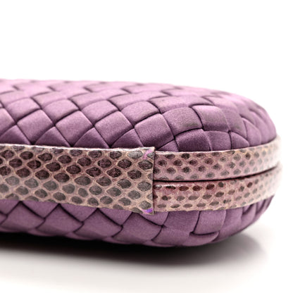 Bottega Veneta Satin Intreccio Impero Ayers Stretch Knot Clutch Purple 6 of 7