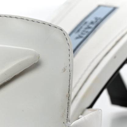 Prada Spazzolato Triangle Logo Pointed Toe 55mm Mules 38.5 White 14 of 17