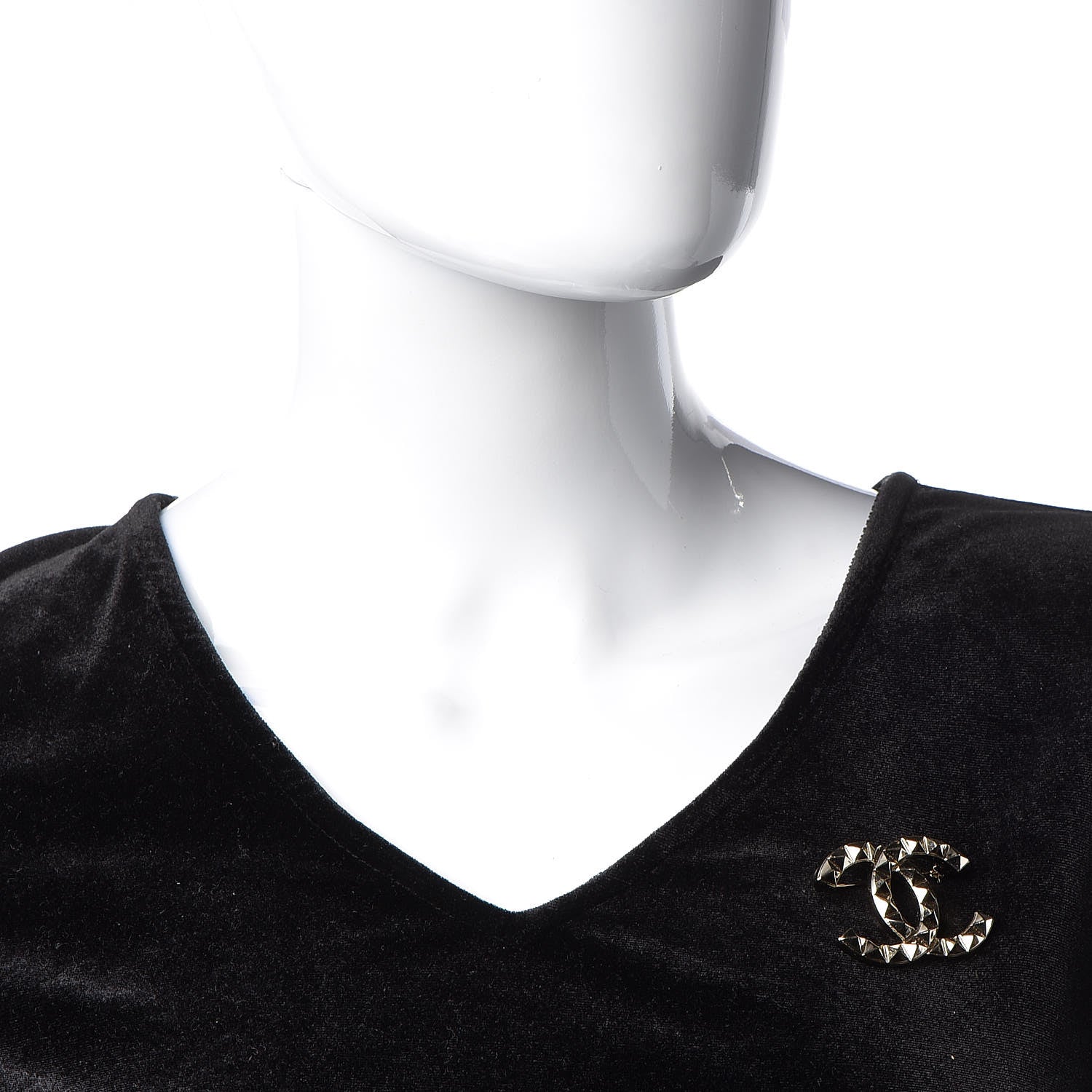 Chanel Studded CC Pin Brooch Gold 2 of 5