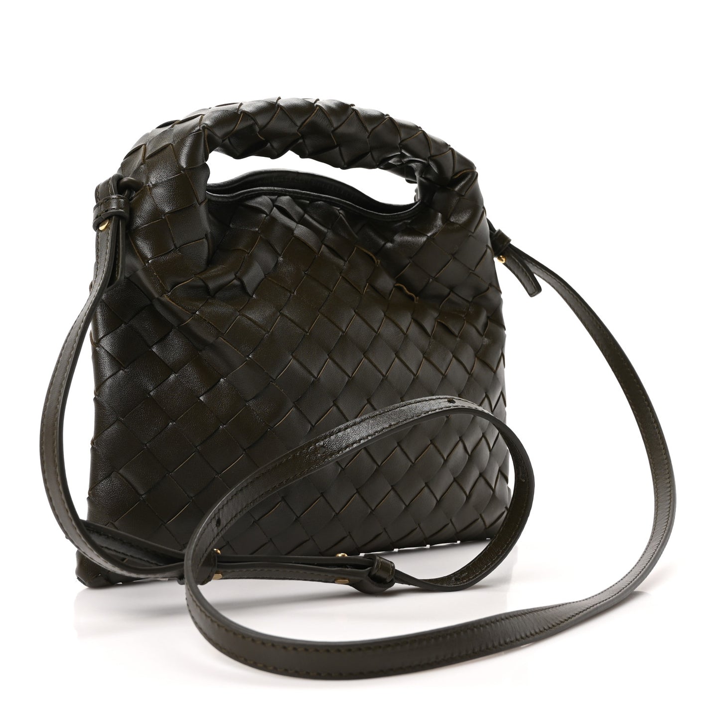 Calfskin Intrecciato Mini Hop Khaki