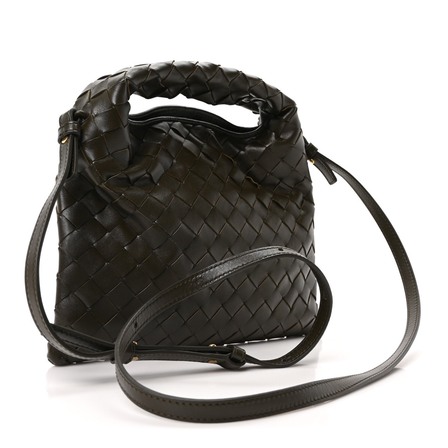 Bottega Veneta Calfskin Intrecciato Mini Hop Khaki 3 of 9