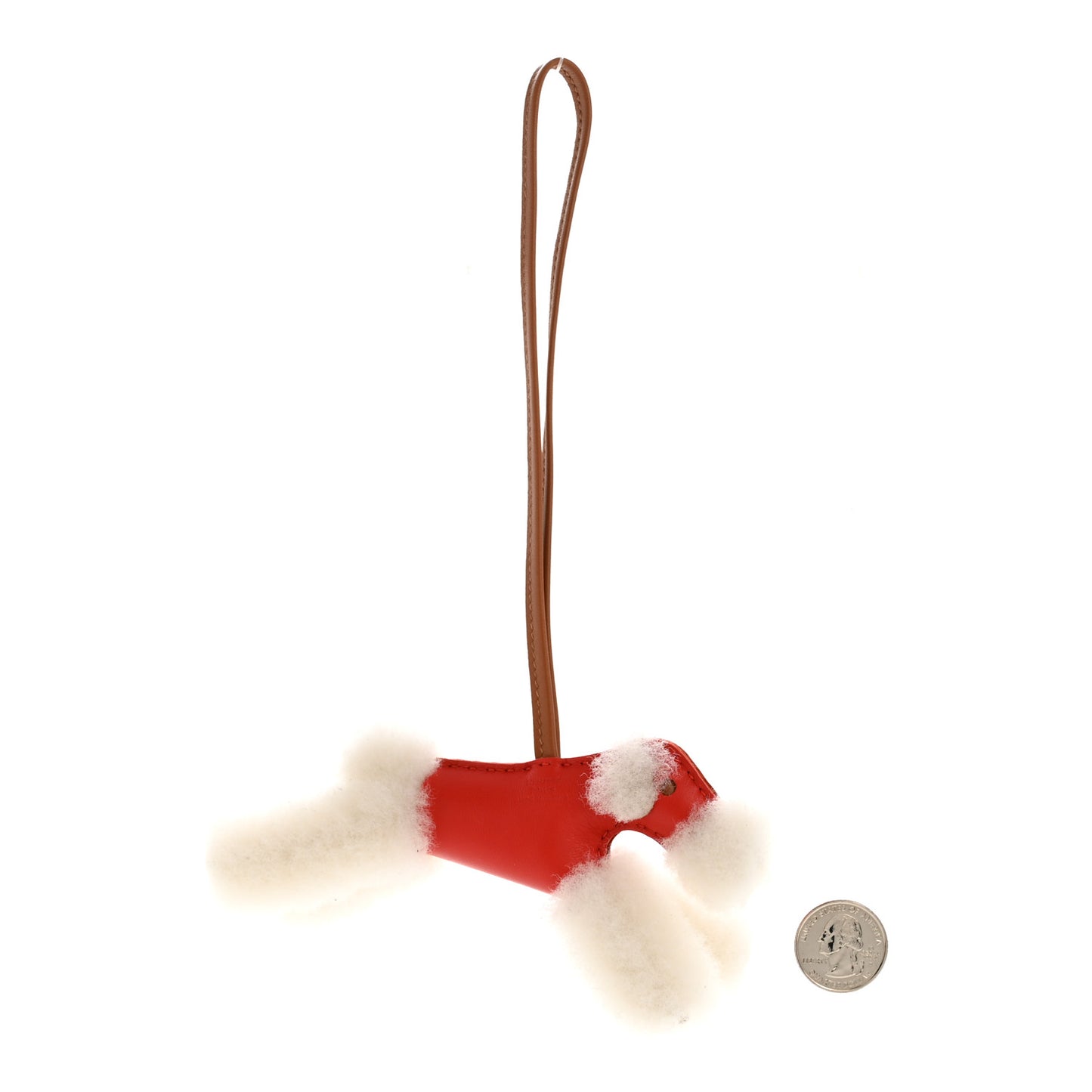 Milo Lambskin Shearling Budy Charm Capucine Ecru Gold
