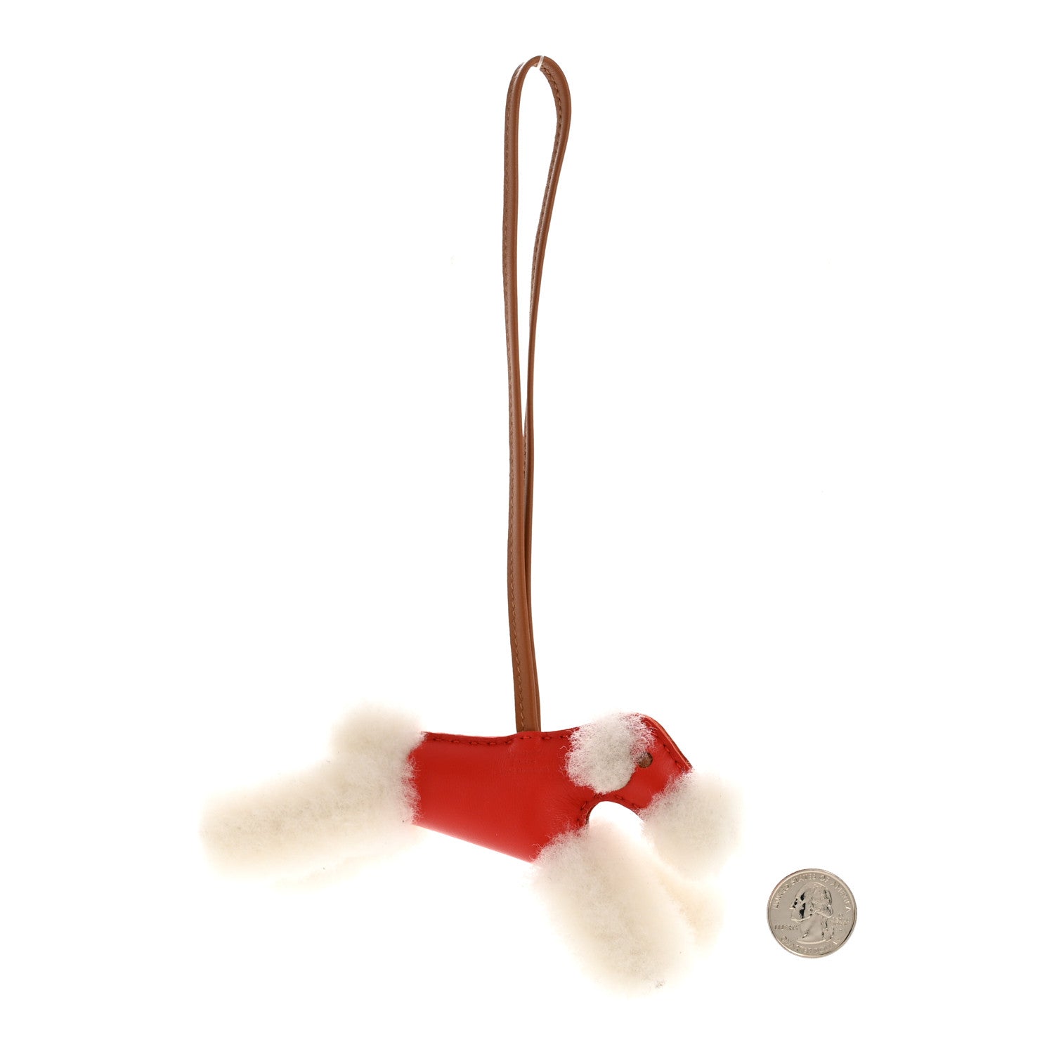 Hermes Milo Lambskin Shearling Budy Charm Capucine Ecru Gold 2 of 4