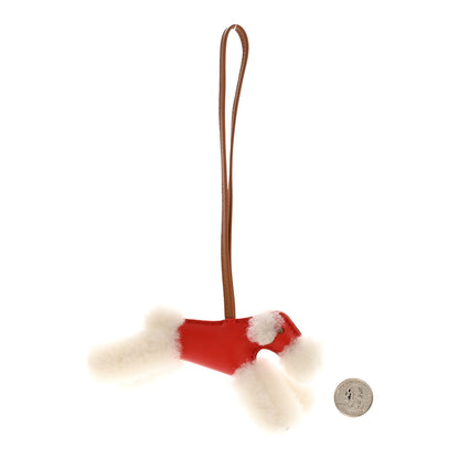 Hermes Milo Lambskin Shearling Budy Charm Capucine Ecru Gold 2 of 4