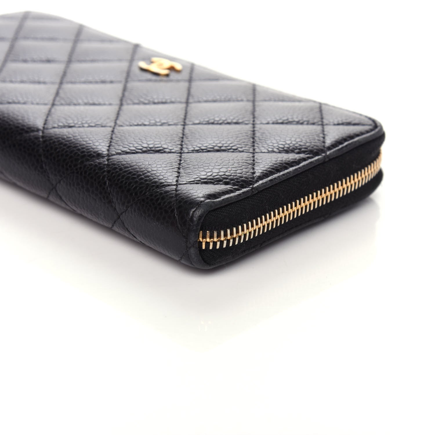 Chanel Caviar Quilted Large Gusset Zip Around Wallet Black 10 of 10