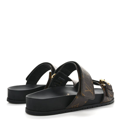 Louis Vuitton Monogram Bom Dia Mule Sandals 39 Black 4 of 8