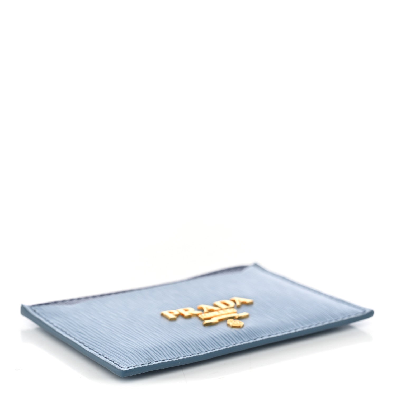 Prada Vitello Move Metal Card Holder Astrale Blue 4 of 7