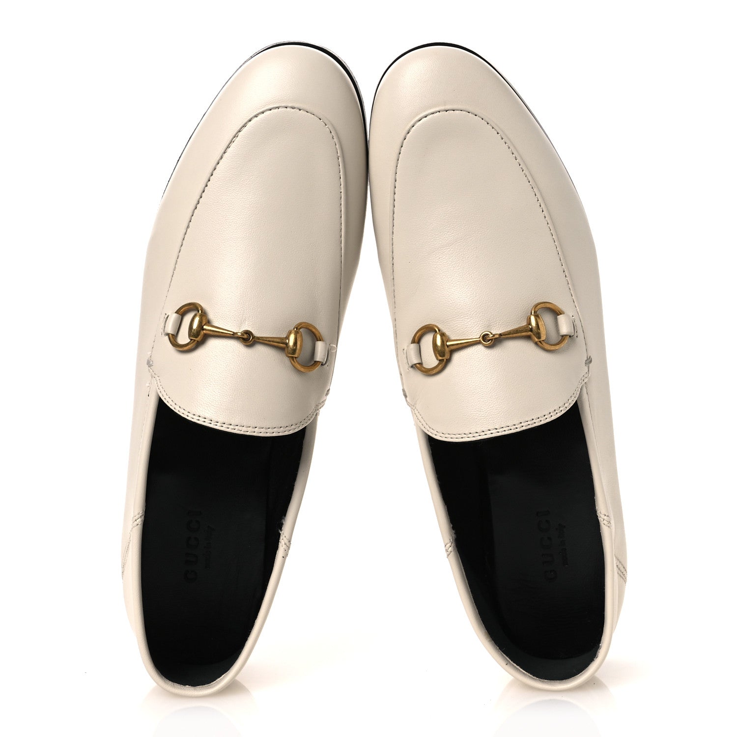 Gucci Lambskin Womens Brixton Horsebit Loafers 38.5 Mystic White 2 of 13